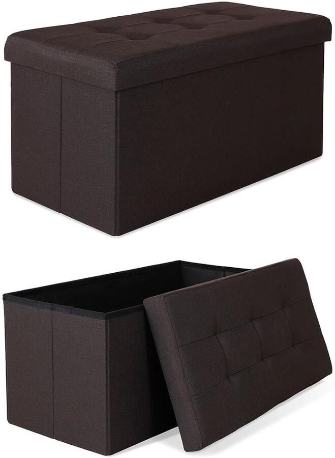 Opvouwbare kruk max 300 kg bruin linnen 76x38x38 cm