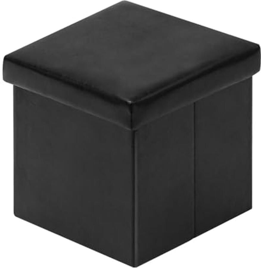 Opvouwbare Kruk met Opbergbank Multifunctionele Zit- en Opbergoplossing Zwart 30x30x30cm