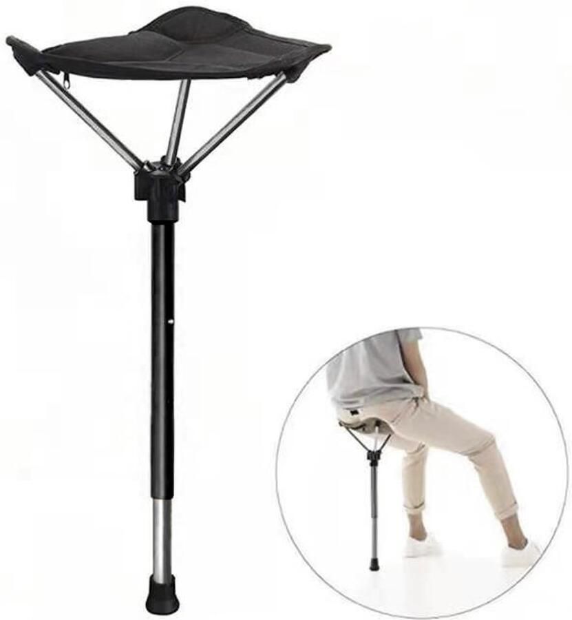 Opvouwbare kruk Telescopisch kruk -Opvouwbare campingstoel telescopische klapstoel Walkstool camping Eén been Aluminiumlegering 57-85cm voor kamperen en vissen