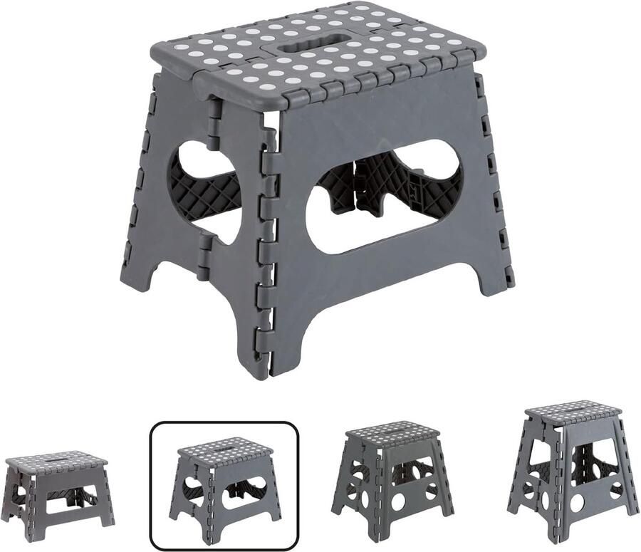 Opvouwbare Kruk voor Keuken of Badkamer Stevige Opstap voor Volwassenen en Kinderen tot 150 kg Antislip Compact en Lichtgewicht 27 cm Hoog