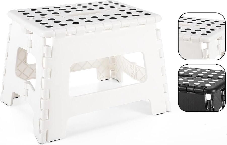 Blauesmeer Opstapkruk 22 cm opvouwbare kruk voor kinderen klapstoel kruk vouwkruk opstapkruk voetenbank wit Merk: Blauesmeer