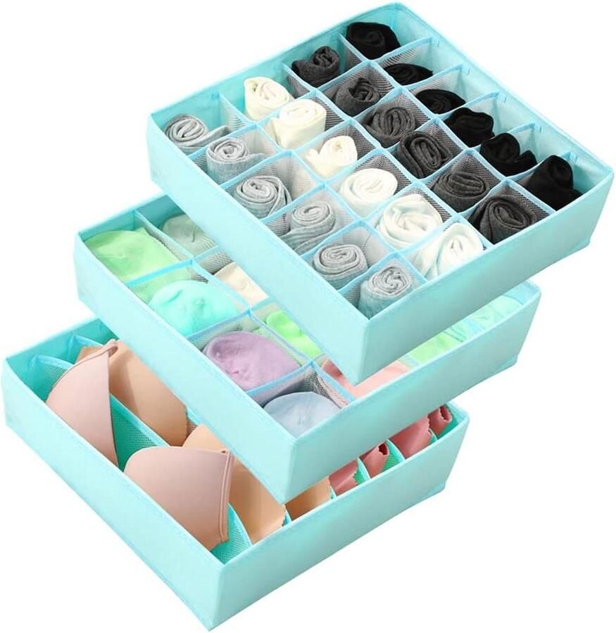 1. Opvouwbare lade-organizer voor ondergoed en sokken2. Stijlvolle kledingkastorganizer voor stropdassen en sjaals3. Praktische lade-organizer voor babykleding en handdoeken