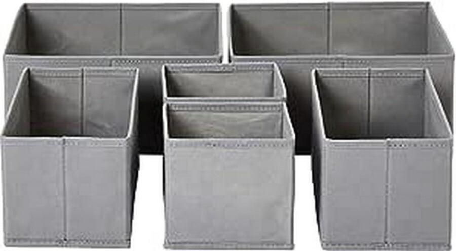 6 Pieces Grey Drawer Organiser for Clothes Foldable for Wardrobe Bedroom or Kitchen