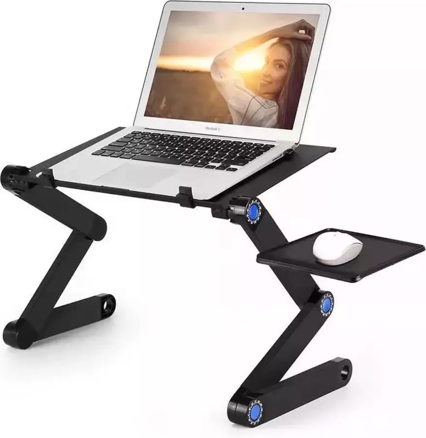 Opvouwbare Laptoptafel Laptop bureau Verstelbare bureautafel Inclusief muisbord Draagbare laptop stand (Anti-Slip)