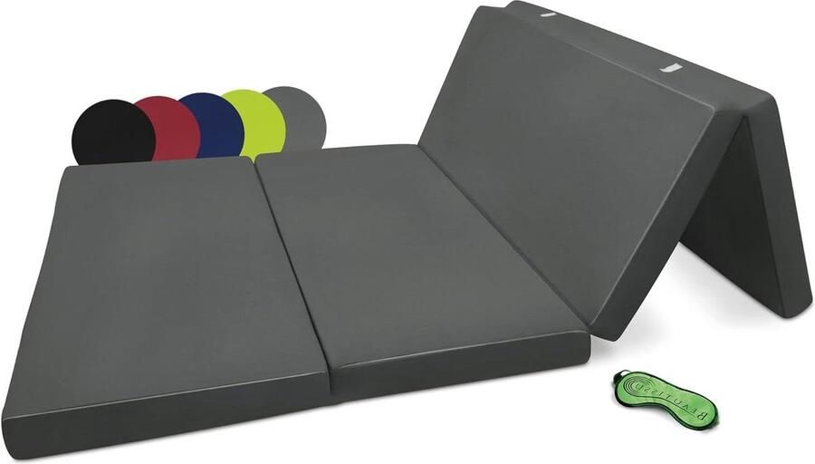 Opvouwbaar matras 120x195 cm reisbed matras als vouwmatras & gastenmatras inklapbaar- zitblok opvouwbaar rechthoekig in antraciet camping matras -kamperen camping