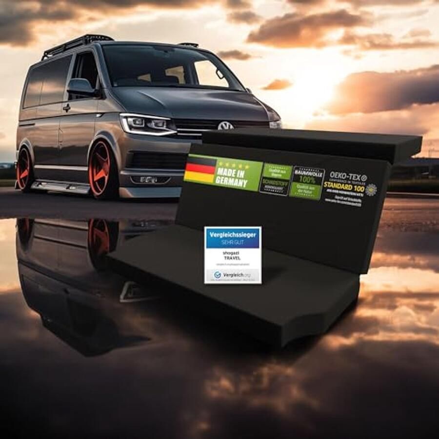 Opvouwbare Matras voor VW T5 T6.1 Multivan & California 150 × 190 × 12 cm Koudschuim Gemakkelijk te Vouwen