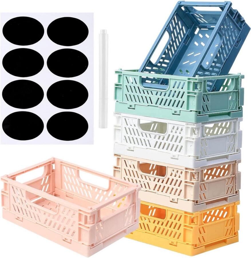 Opvouwbare Mini-Opbergdozen Ideaal voor Organiseren 6 Stuks Plastic