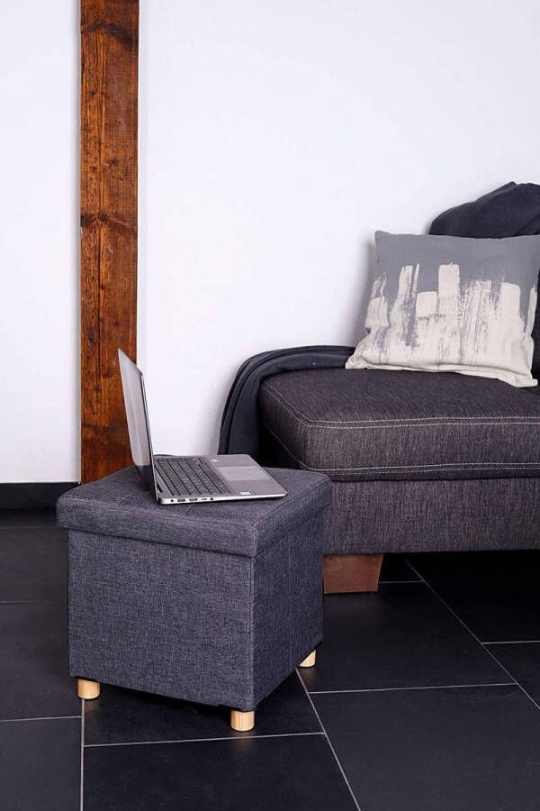 Opvouwbare Opberg Poef Hocker – Bench – Bench with Storage space Zitkist – Woonkamer accessoires 38 x 38 x 38 cm