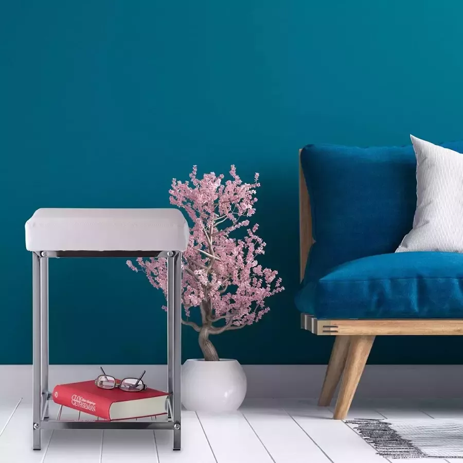 Opvouwbare Opberg Poef Hocker – Bench – Bench with Storage space Zitkist – Woonkamer accessoires 47 x 33 cm