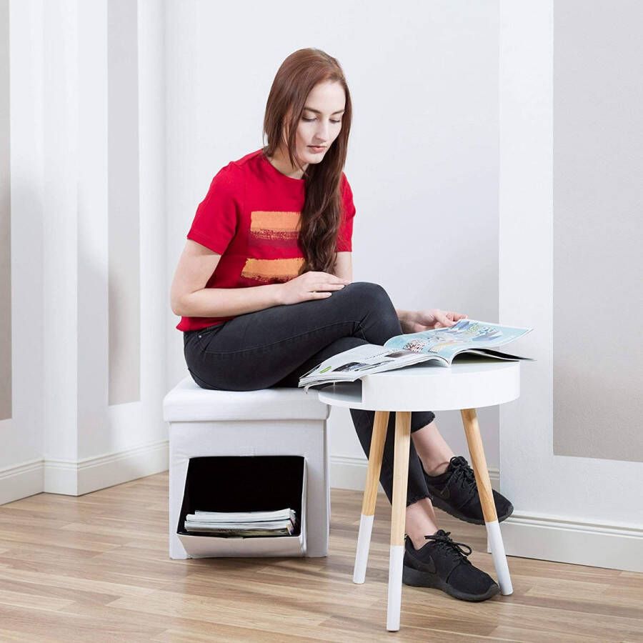 Opvouwbare Opberg Poef Hocker – Bench – Bench with Storage space Zitkist – Woonkamer accessoires 6 x 38 x 38 cm