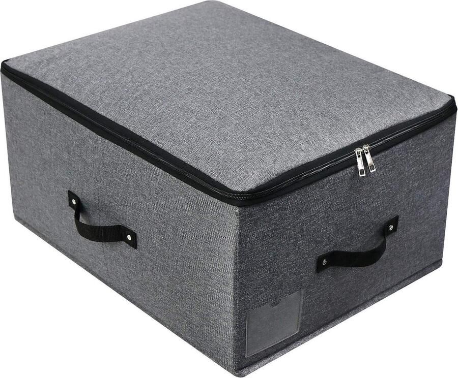 Opvouwbare Opbergbak Organizer voor Kleding en Dekens 1 stuk Zwart Grijs 52×40×26 cm