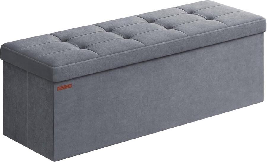 Opvouwbare Opbergbank en Voetenbank Multifunctioneel Leigrijs 38 x 110 x 38 cm Tot 300 kg