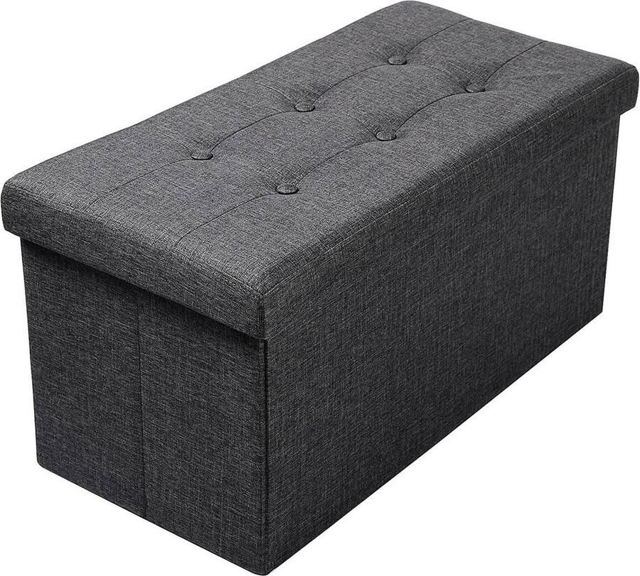 Rootz Living Rootz Opvouwbare opbergdoosbank Stoffen poef Grote capaciteit Comfortabele zitting 76 cm x 38 cm x 37 5 cm