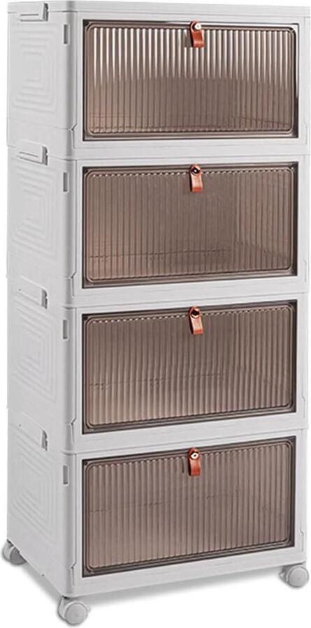 Opvouwbare Opbergdozen Transparant Geschikt voor Kledingkast en Garage 3 Stuks Kunststof