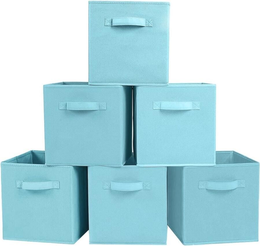 Opvouwbare Opbergkubussen Hemelsblauw Set van 6 Organiseer en Berg Efficiënt Op