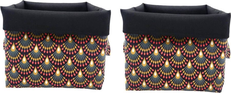 Opvouwbare opbergmand voor speelgoed Opbergdoos Stoffen kleding Elektronische accessoires Boeken Cosmetische doos Multifunctionele huisdecoratie (2 zwart)