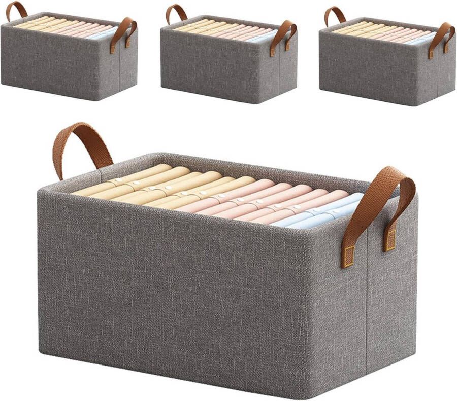 Opvouwbare opbergmanden linnen stoffen opbergmand mand voor speelgoed kleding thuis wasgoed (4 stuks)