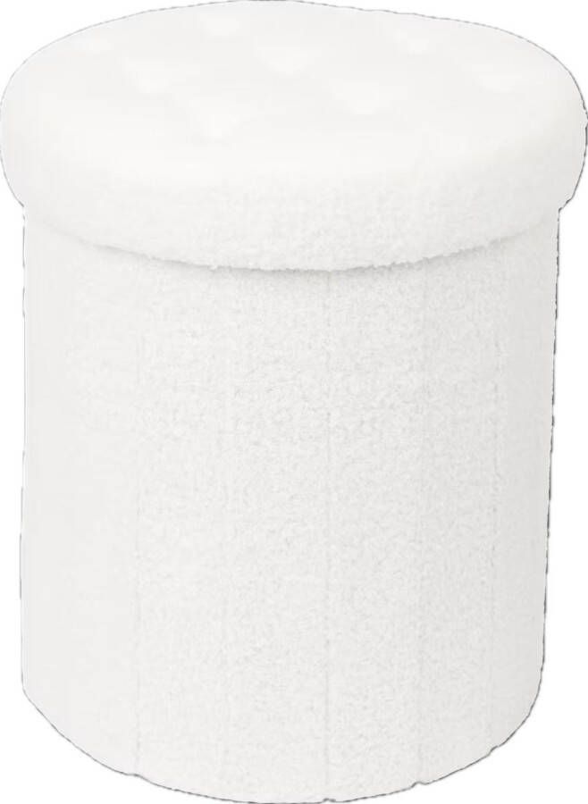 Opvouwbare opbergpoef Teddy stof Ø 31 - Foto 2