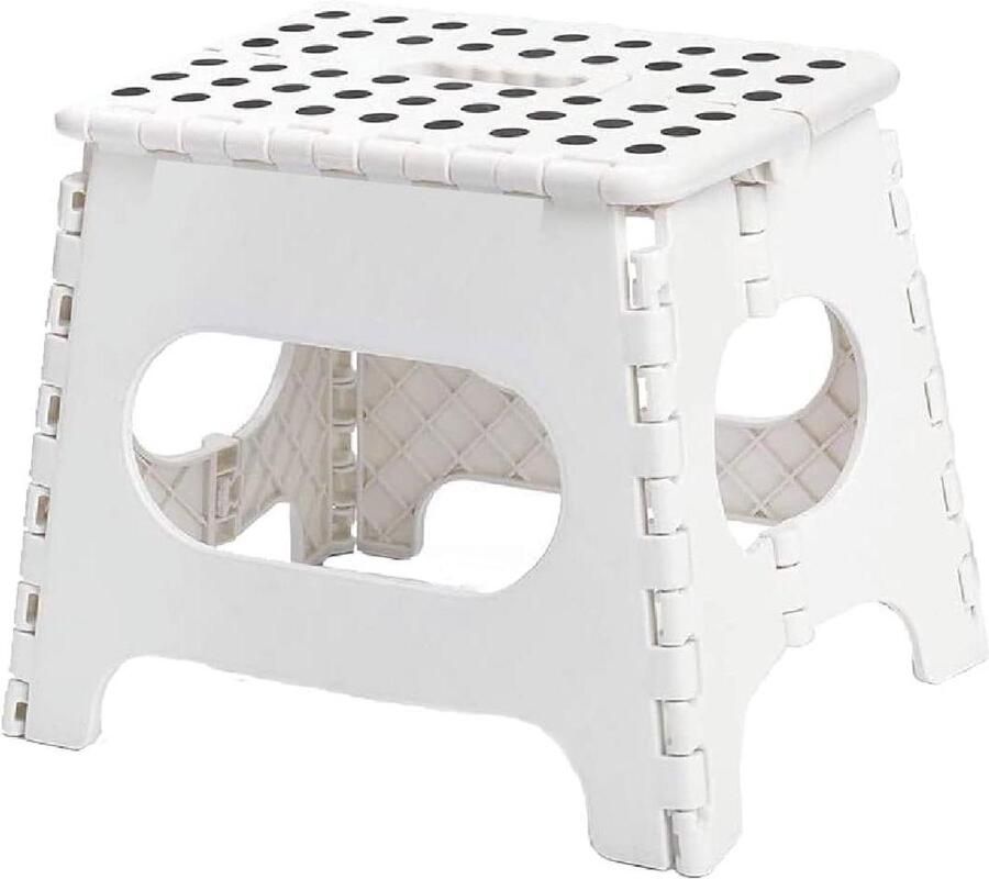 Opvouwbare opstapkruk 11 inch hoogte antislip inklapbaar met draaggreep volwassenen kinderen camper keuken badkamer Kruk