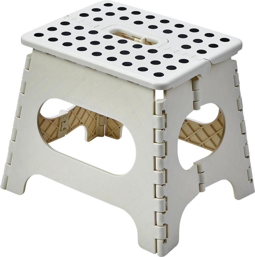 Opvouwbare opstapkruk 35 cm met veiligheidsslot Volwassenen en kinderen Draagbare kruk voor badkamer keuken Anti-slip stippen Tot 250 lbs Kruk