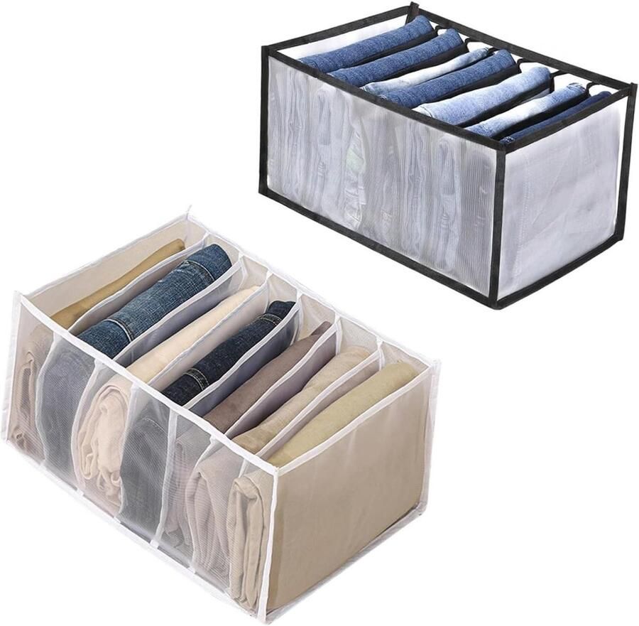 Folding Clothes Storage Boxes for Lingerie Socks Scarves and More Set of 2