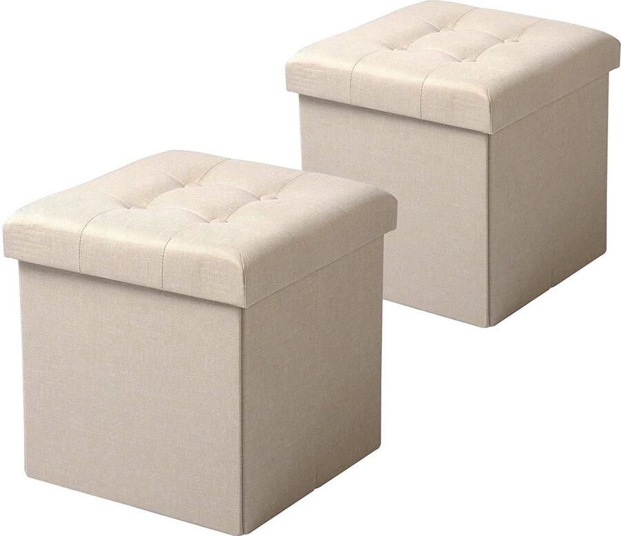 Rootz Living Rootz Opvouwbare Ottomaanse Krukset Opbergkist Draagbare bank Stevig en duurzaam 37 5 cm x 38 cm x 37 5 cm