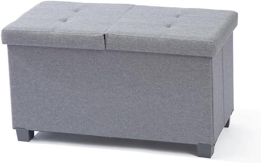 Opvouwbare Ottomaanse Opbergbank met Dubbele Toegang Ideaal voor Beddengoed en Schoenen