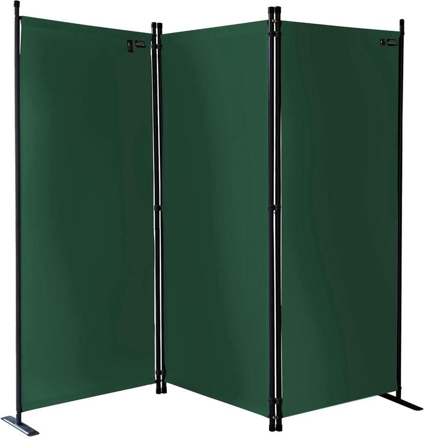 Opvouwbare Paravent groen 3-delig 170 x 165 cm stof