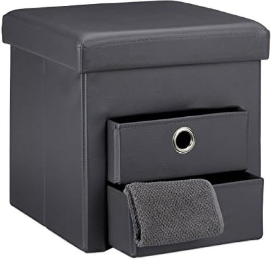 Opvouwbare Opberg Poef Hocker – Bench – Bench with Storage space Zitkist – Woonkamer accessoires 6 x 38 x 38 cm