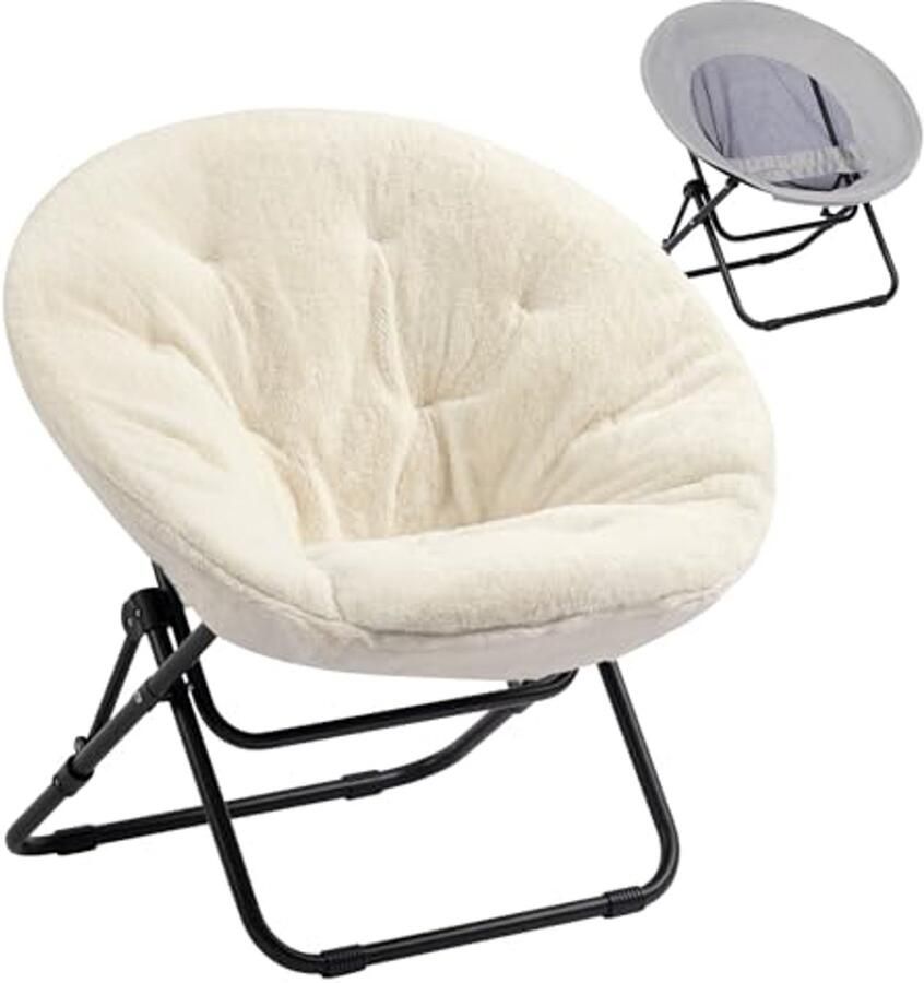 Opvouwbare Ronde Lounge Stoel Comfortabele Relaxstoel voor Woonkamer en Slaapkamer