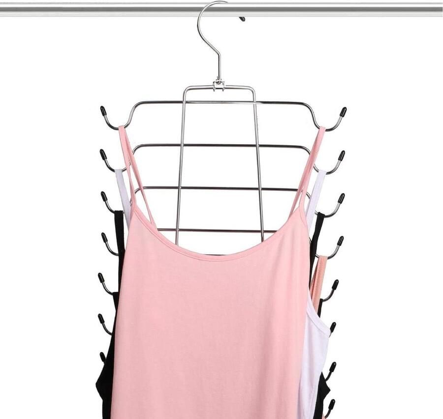 Opvouwbare ruimtebesparende kledinghangers Kastorganizer van roestvrij staal Kledingkast opbergkast voor tanktops Cami beha's Kledingkast