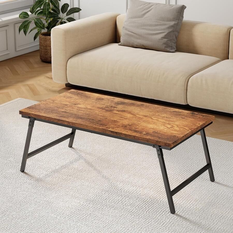 Opvouwbare salontafel klein houtkleur multifunctioneel