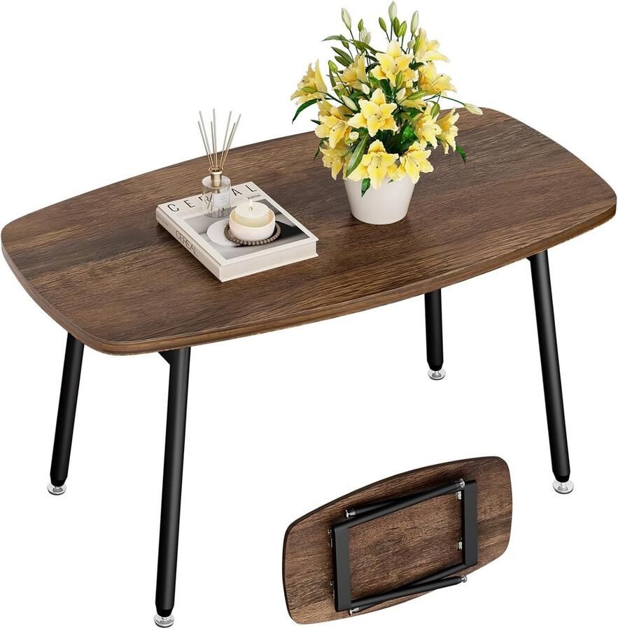 Opvouwbare salontafel Rustiek en draagbaar 1 stuk Bruin Hout 80 * 40 * 45 cm