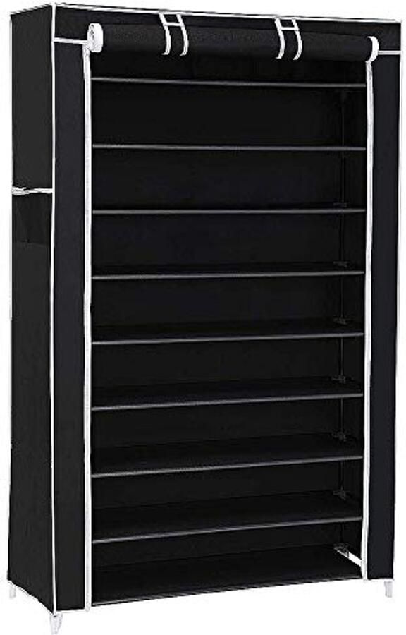 Opvouwbare schoenenkast voor 40 paar Inklapbare kledingkast met 10 legplanken (88 x 28 x 160 cm)