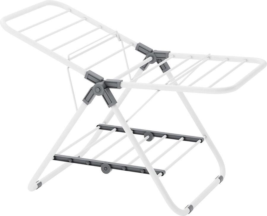 Opvouwbare Staande Wasdroger met 2 Vleugels Ruimtebesparend voor Kleine Kleding Handdoeken Droogrek Badkamer & Balkon 44 x 101 x 54 cm Opvouwbare kledingrek