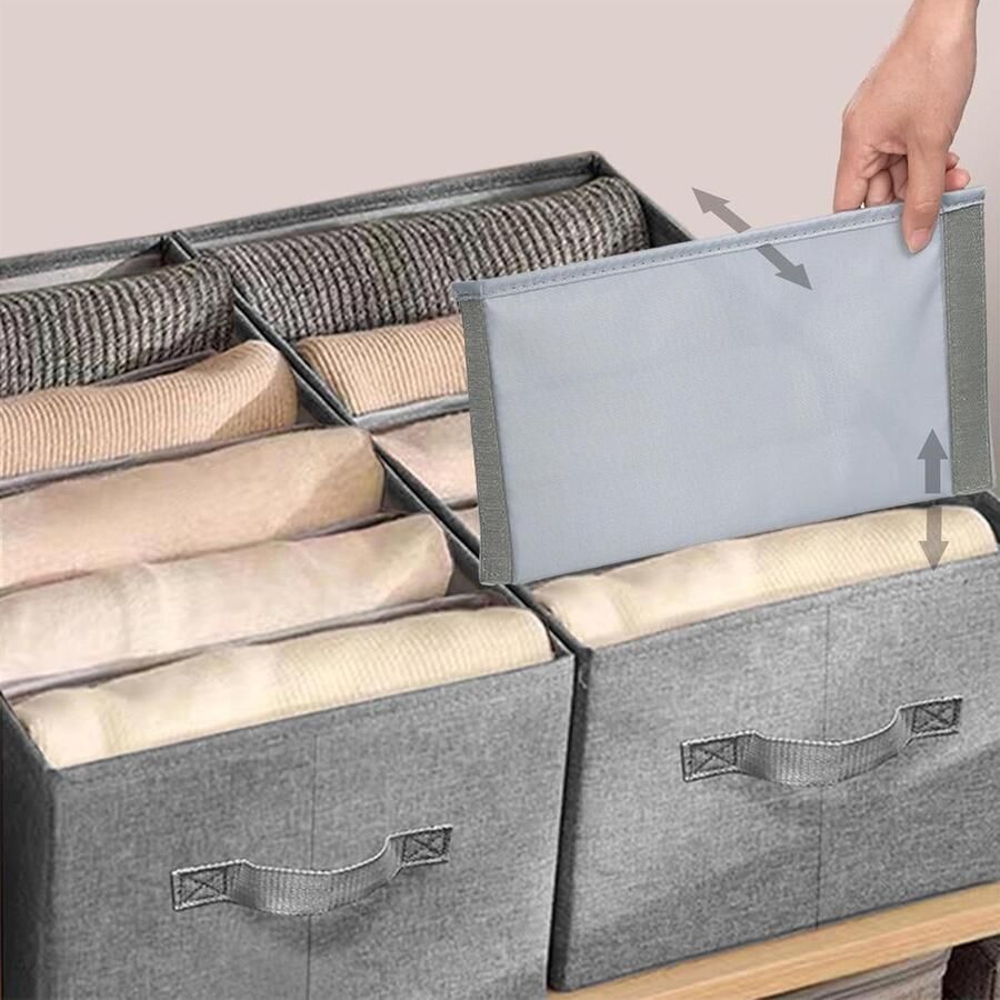 Opvouwbare stapelbare kledingkast organizer met 5 roosters Set van 2 stuks Kledingkast