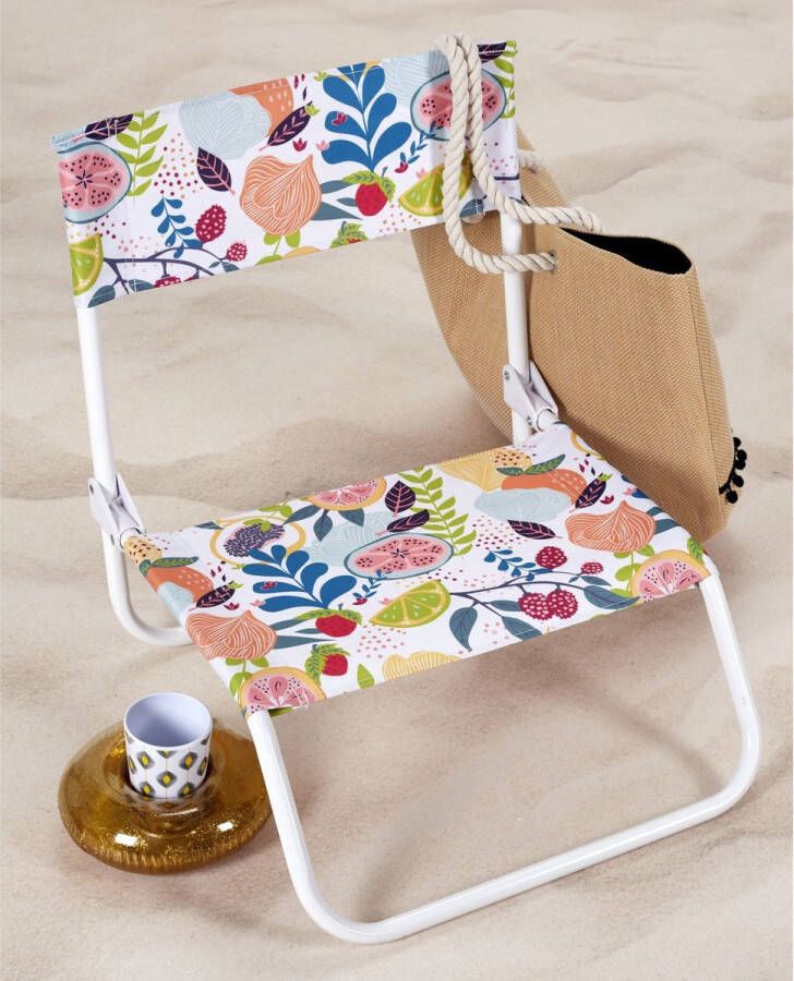 Opvouwbare stoel met leuke bloemen print lage zit strandstoel klapstoel campingstoel vouwstoel tuinstoel balkonstoel draagbaar kerst cadeau tip