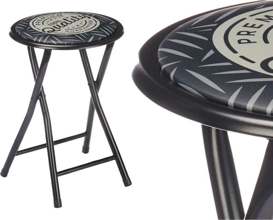 Gift Decor Opvouwbare stoel Quality Zwart Grijs PVC Metaal 30 x 30 x 45 cm (10 Stuks) - Foto 2