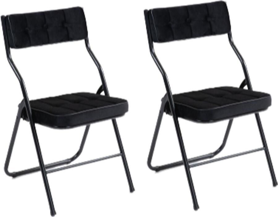 Vouwstoelen 2-pak vouwbare eetstoelen met kussen draagbaar en samengestelde vouwbaar extra stoel voor gasten keuken kantoor bruiloft feest zwart