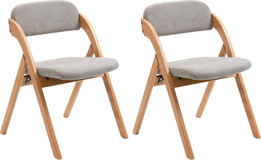 Opvouwbare stoelen met gewatteerde zittingen houten stapelbare eetkamerstoelen set van 2 met afneembare hoes Opvouwbare extra stoel voor gasten keuken kantoor bruiloft feestje picknick grijs