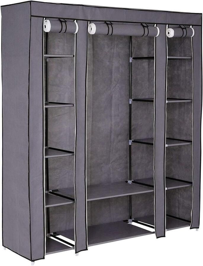 Opvouwbare Stoffen Kledingkast Grijs 150 x 175 x 45 cm WR00316