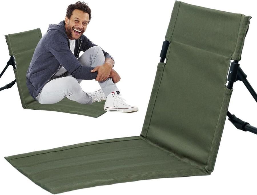 Opvouwbare strandstoel Lichtgewicht strandstoel Opklapbare stoel met rugleuning Tribunestoel voor sportevenementen en openluchtconcerten Backlight