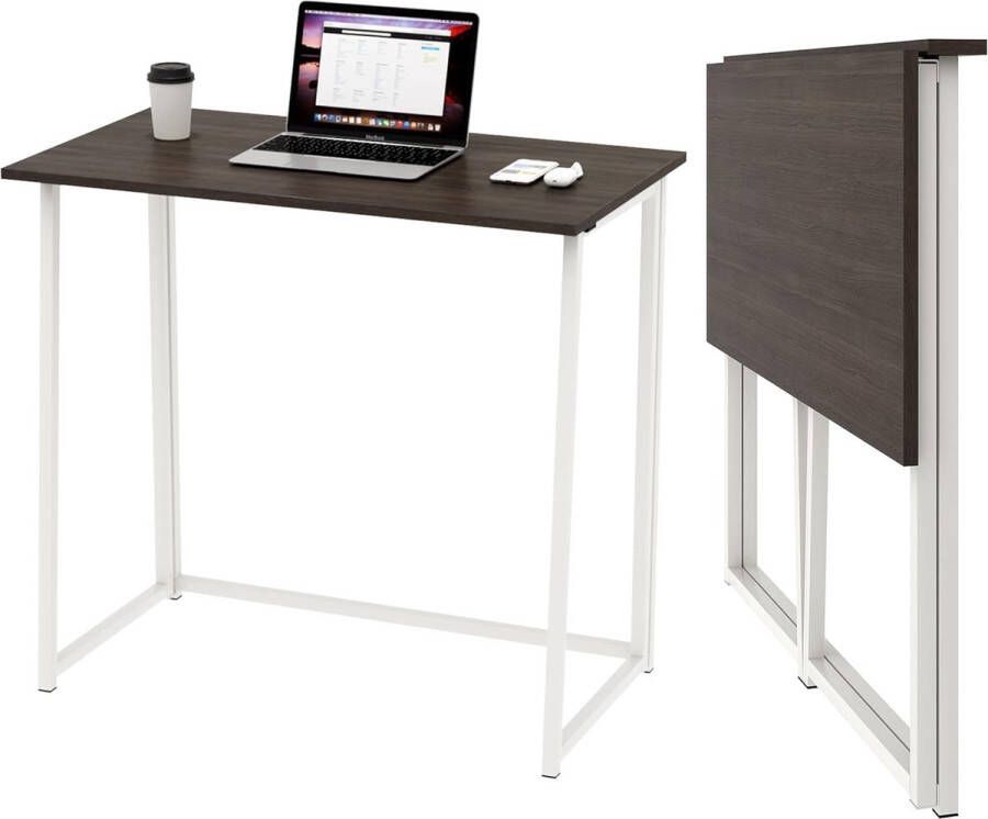 Opvouwbare tafel Bureau Computerbureau voor thuiskantoor Studie Opvouwbare pc-tafel (donker eiken)