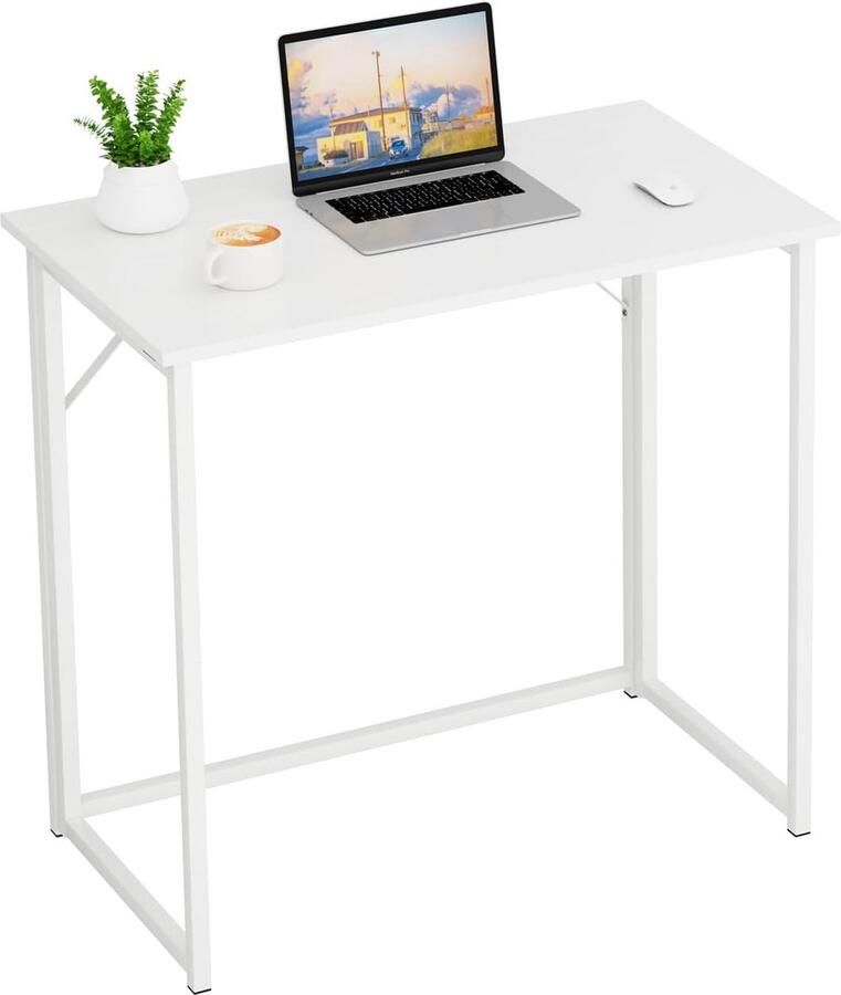 Opvouwbare tafel Bureau Computerbureau voor thuiskantoor Studie Opvouwbare pc-tafel (wit montage vereist)