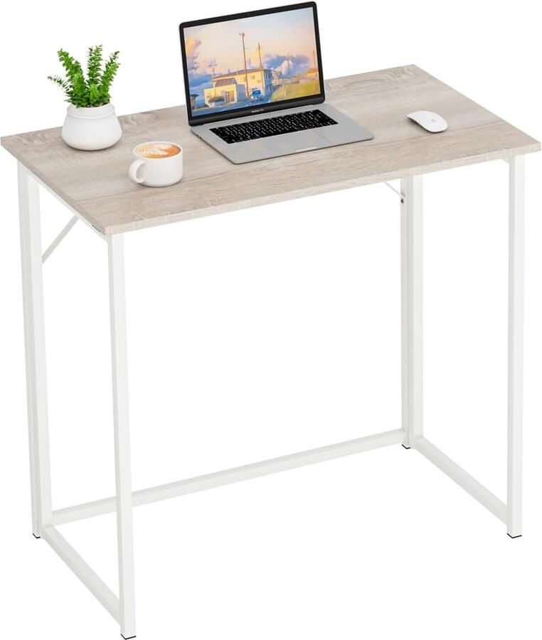 Opvouwbare tafel bureau computertafel voor thuiskantoor werkkamer inklapbaar pc-tafel (oak montage nodig)