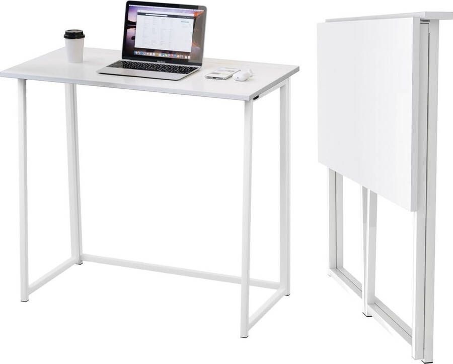 Opvouwbare tafel bureau computertafel voor thuiskantoor werkkamer inklapbaar pc-tafel (wit)