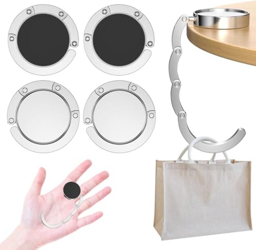 Opvouwbare Tassenhouders voor Tafel – Antislip Handtassenhouder (Set van 4)