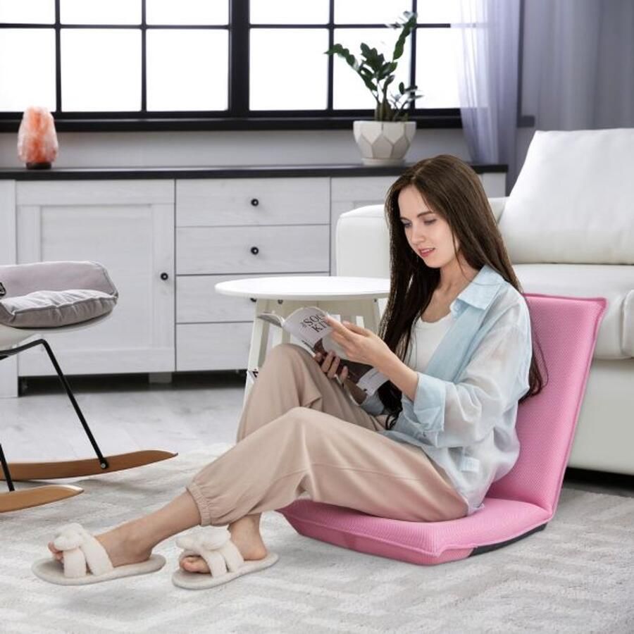 “Opvouwbare Tatami Vloerstoel – 6 Verstelbare Posities Comfortabel & Ruimtebesparend 44 x 54 5 x 53 5 cm 6 Kleuren”