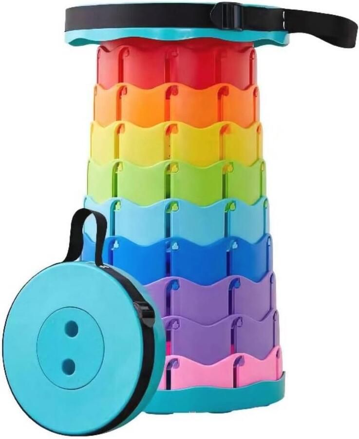 Opvouwbare telescopische campingkruk Draagbare visstoel voor outdoor multifunctioneel en regenboogkleur