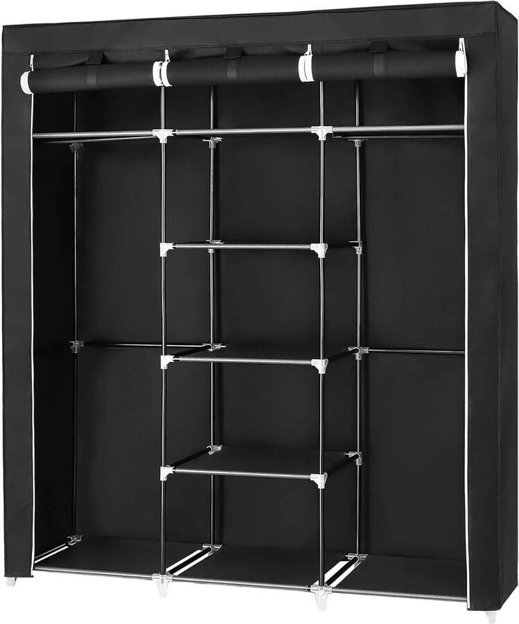 Opvouwbare textiel opbergkast zwart 74 x 37 x 9 cm RYG12B